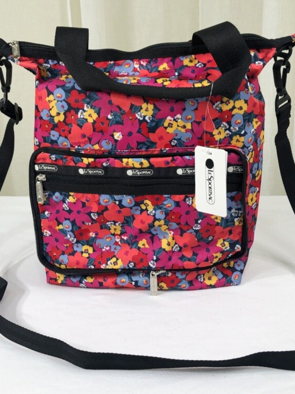 NWT LeSportsac Packable Slim Tote Crossbody Bag - Bright Isle Floral